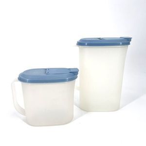 Tupperware Modular Mate Slimline Pitcher, Blue Flip Top Lid‎ Bundle